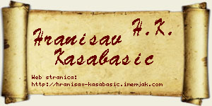 Hranisav Kasabašić vizit kartica